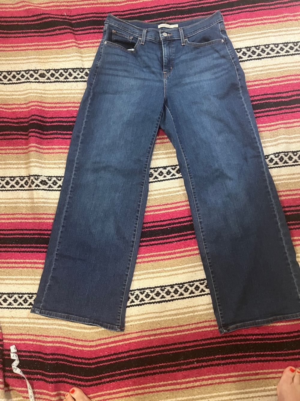 Levi's 318 Shaping Wide Leg Blue Jeans